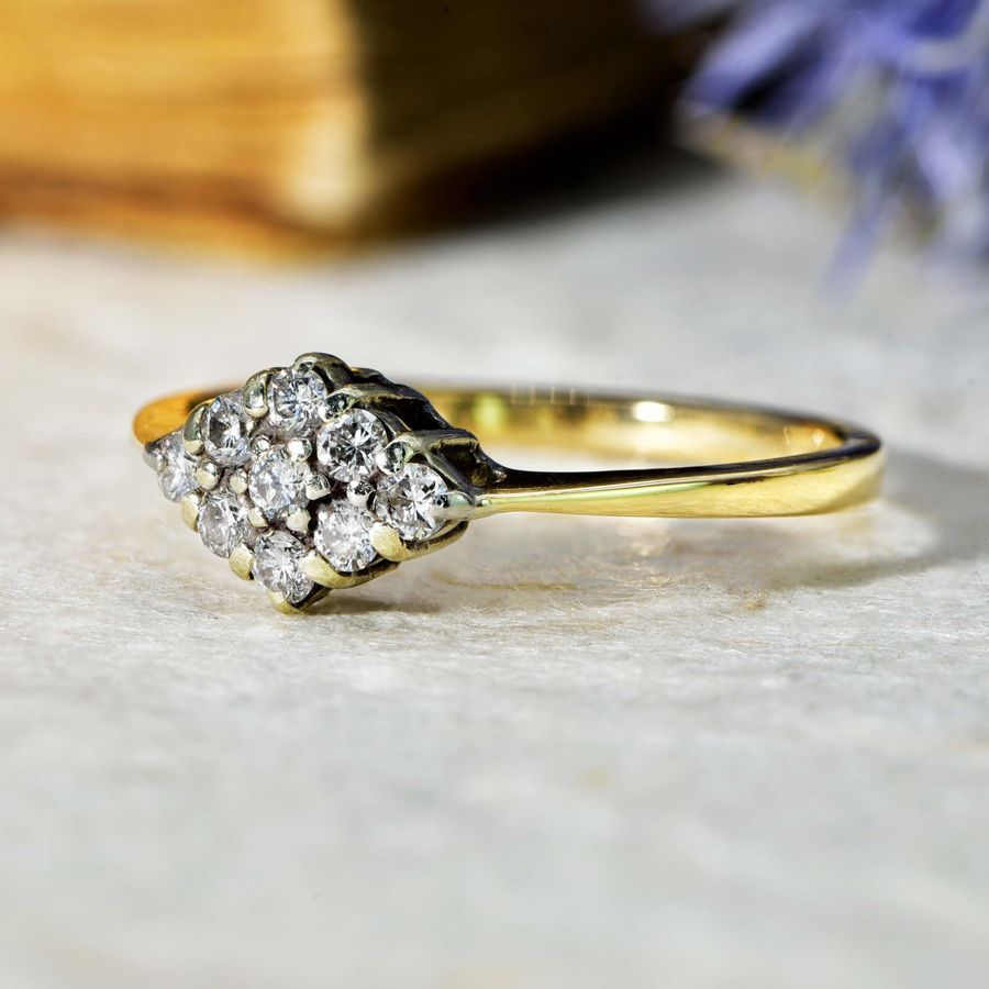 Antique The Vintage Nine Brilliant Cut Diamond Adorable Ring