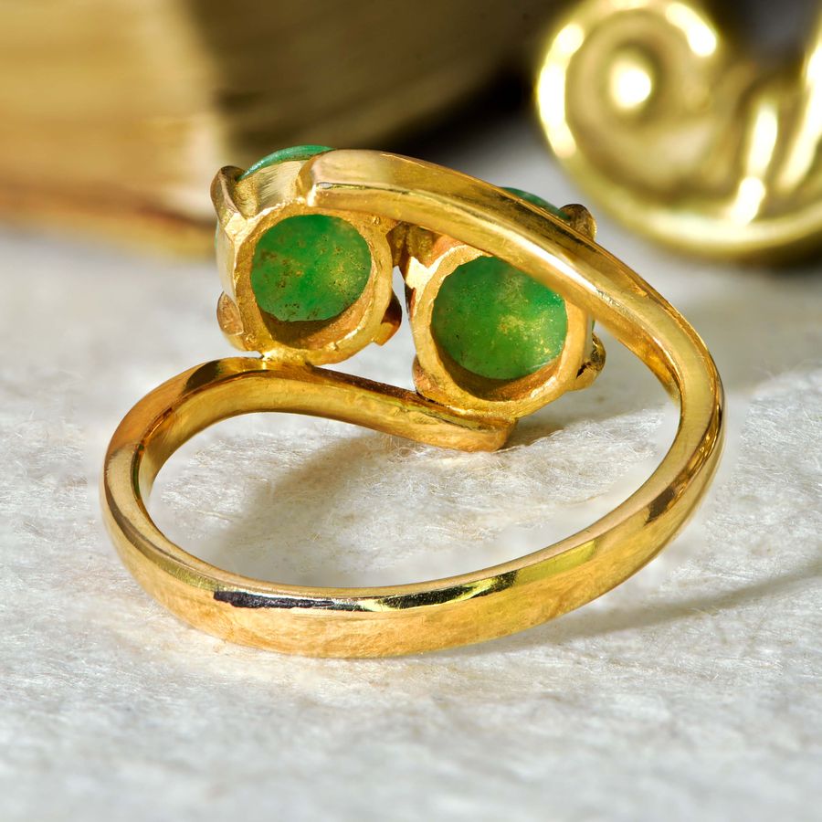 Antique The Vintage Two Stone Jadeite Verdant Ring