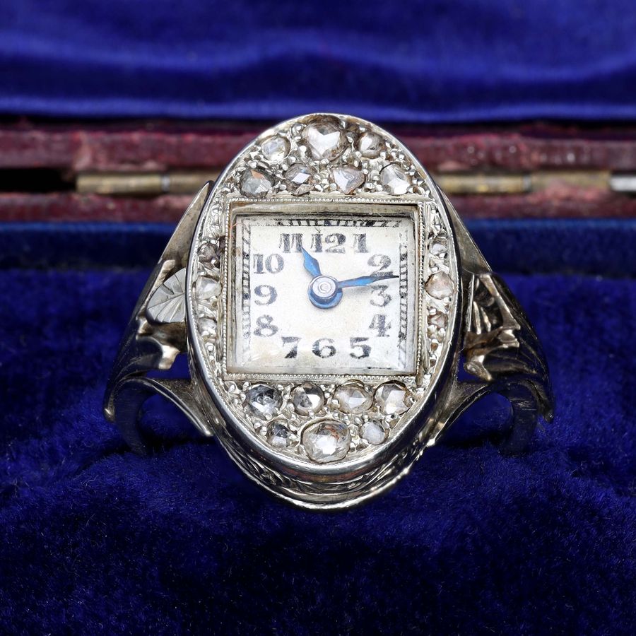 Antique The Antique Art Deco Diamond Watch Ring