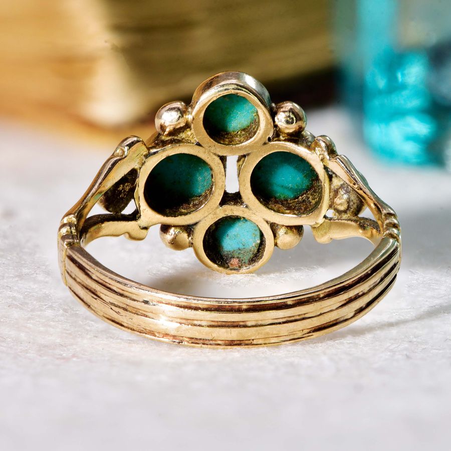 Antique The Antique Victorian Turquoise Cluster Ring