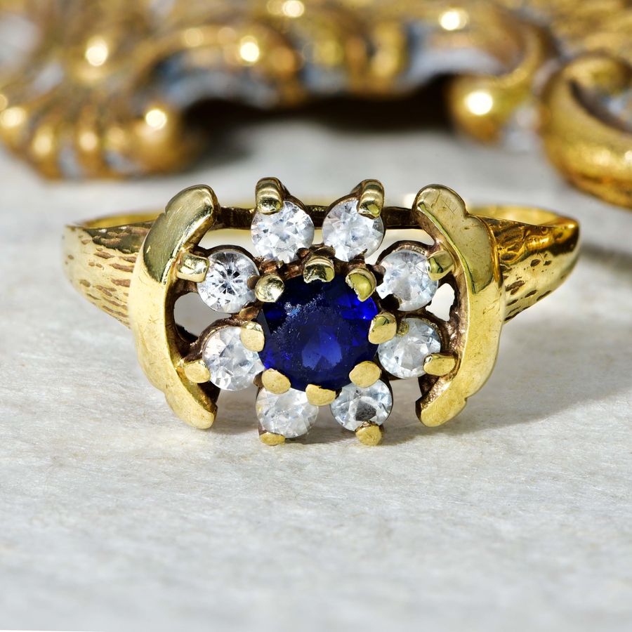 The Vintage Blue and Clear Paste Ring