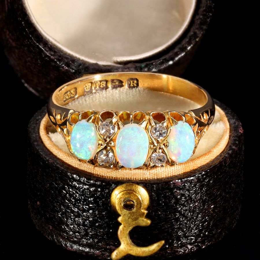 Antique The Antique 1900 Opal and Diamond Mystical Ring