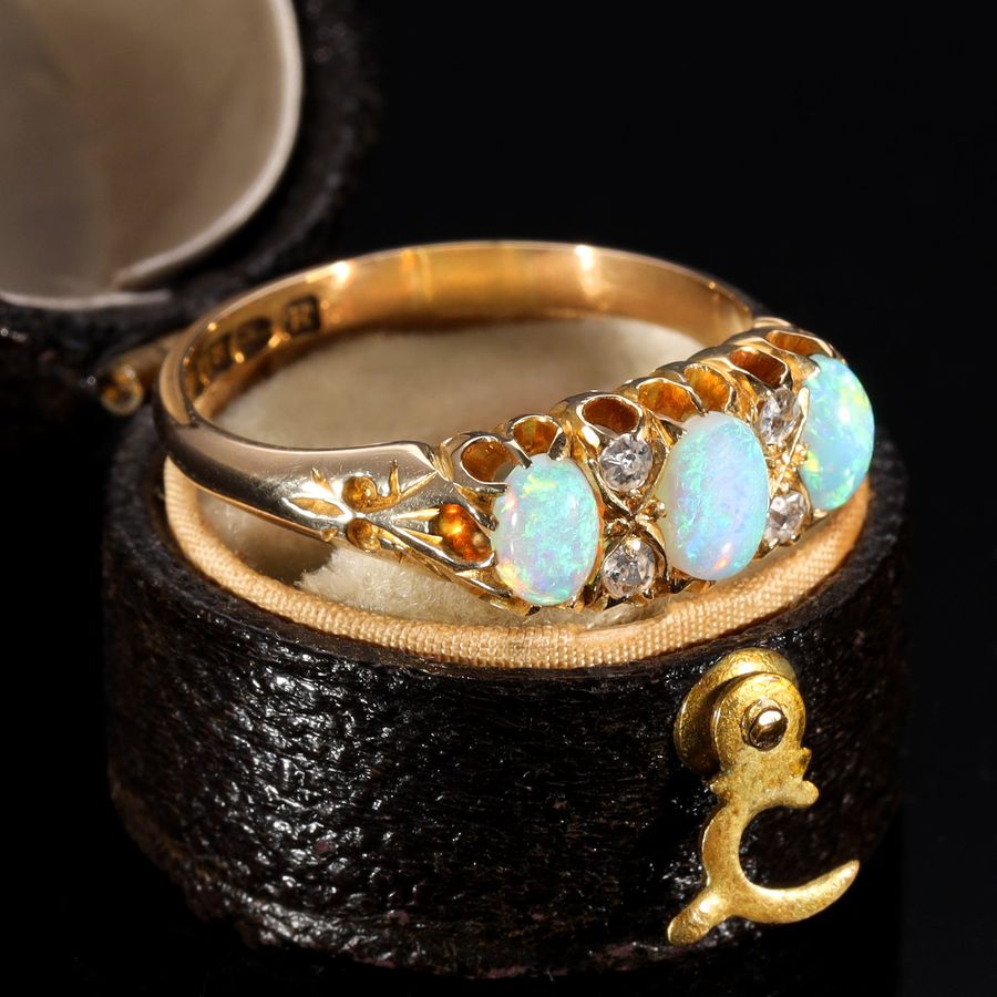 Antique The Antique 1900 Opal and Diamond Mystical Ring