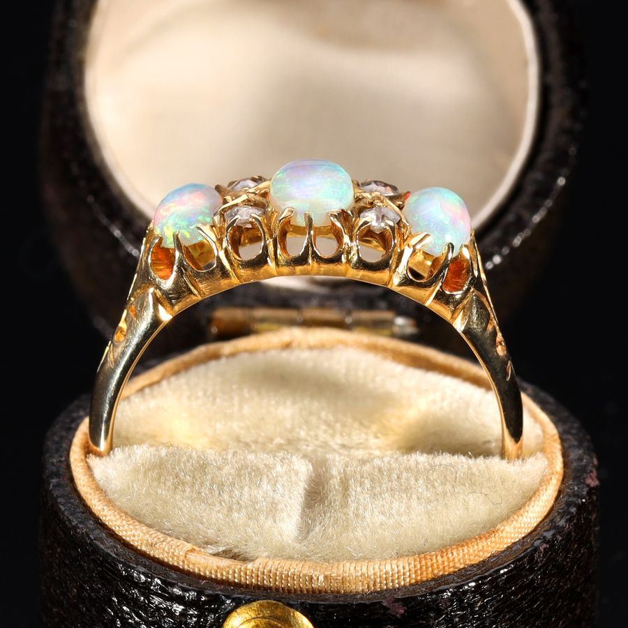 Antique The Antique 1900 Opal and Diamond Mystical Ring