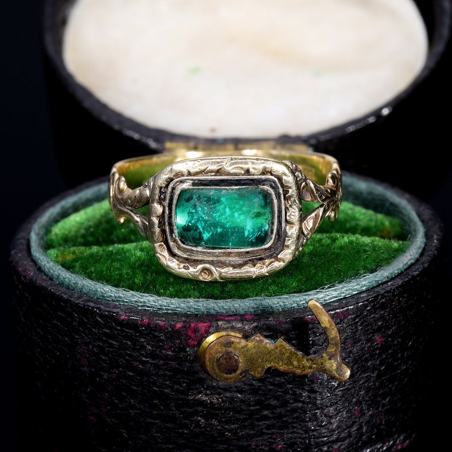 The Antique Georgian 1822 Foil Backed Green Paste Ring