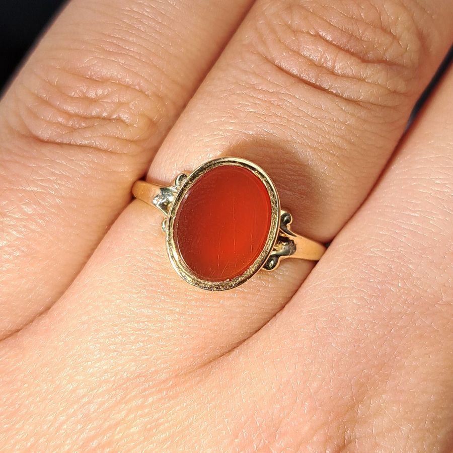 Antique The Vintage 1960 Orange Carnelian Ring