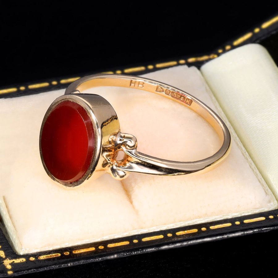 Antique The Vintage 1960 Orange Carnelian Ring