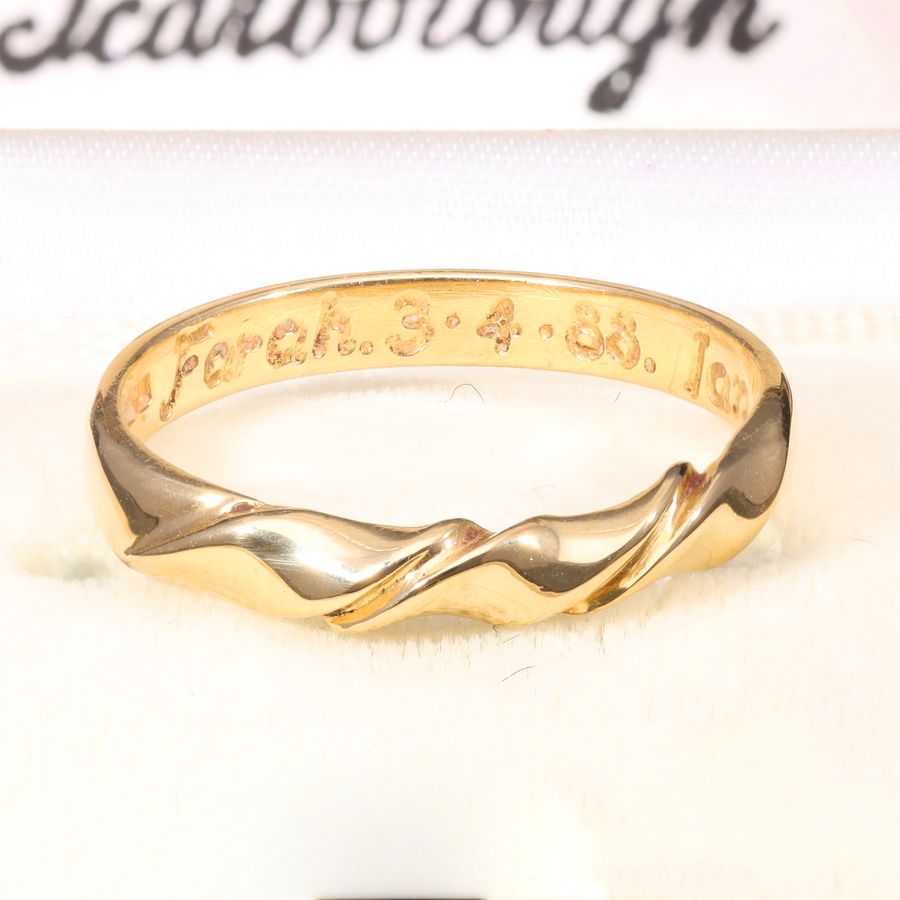 Antique The Vintage 1988 Twisted 18ct Gold Wedding Ring