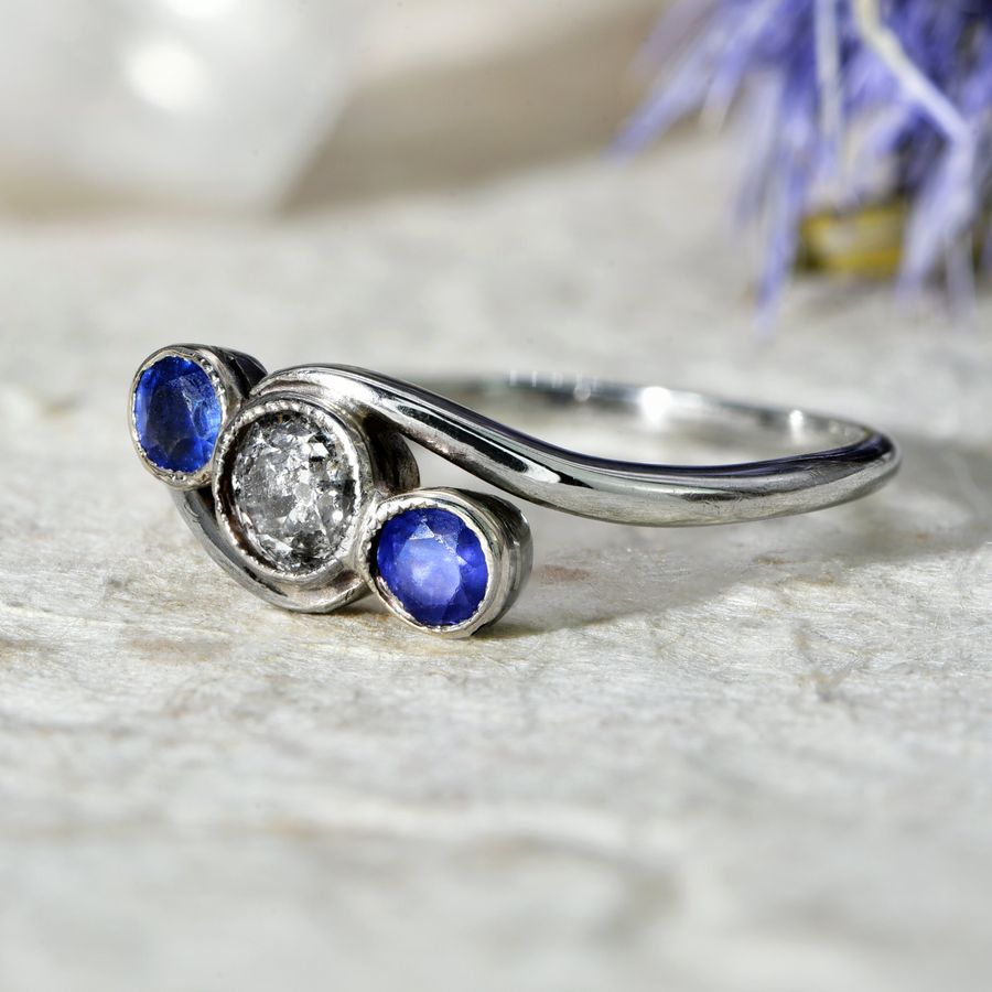 Antique The Vintage Diamond and Sapphire Trio Ring