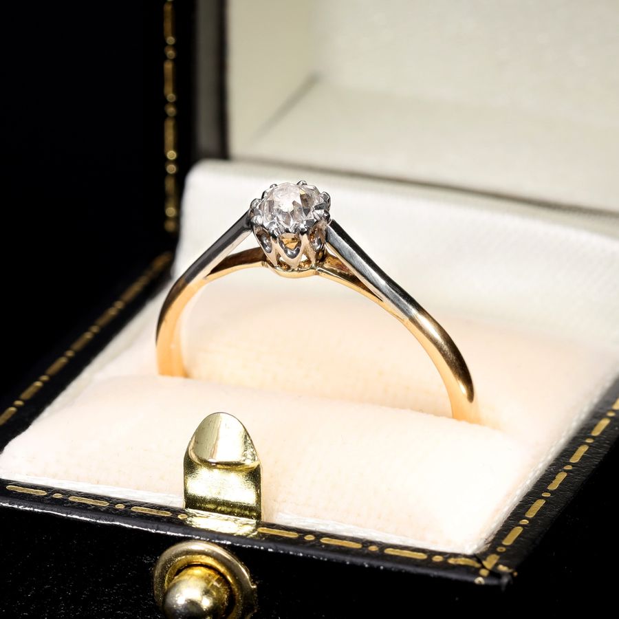 Antique The Vintage Old Mine Cut Diamond Solitaire Fancy Ring