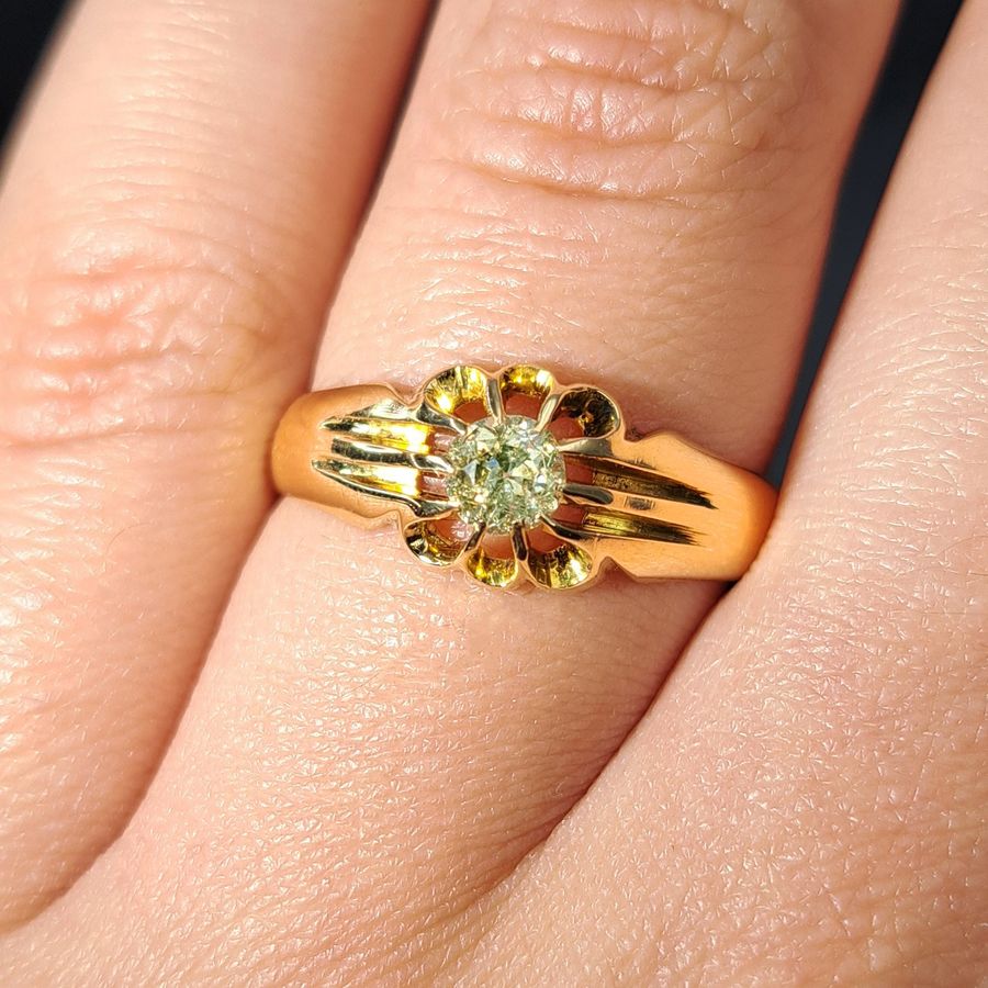 Antique The Antique 1919 Claw Set Yellow Diamond Ring