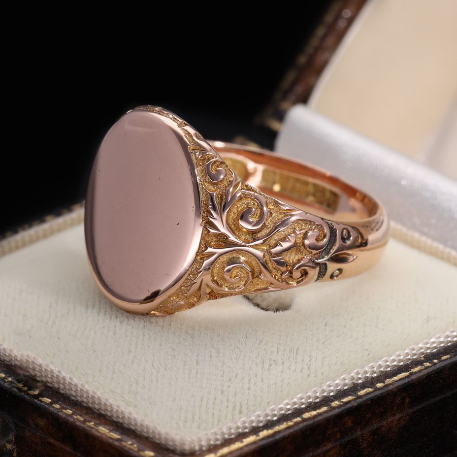 Antique The Antique 1919 Rose Gold Heavy Signet Ring