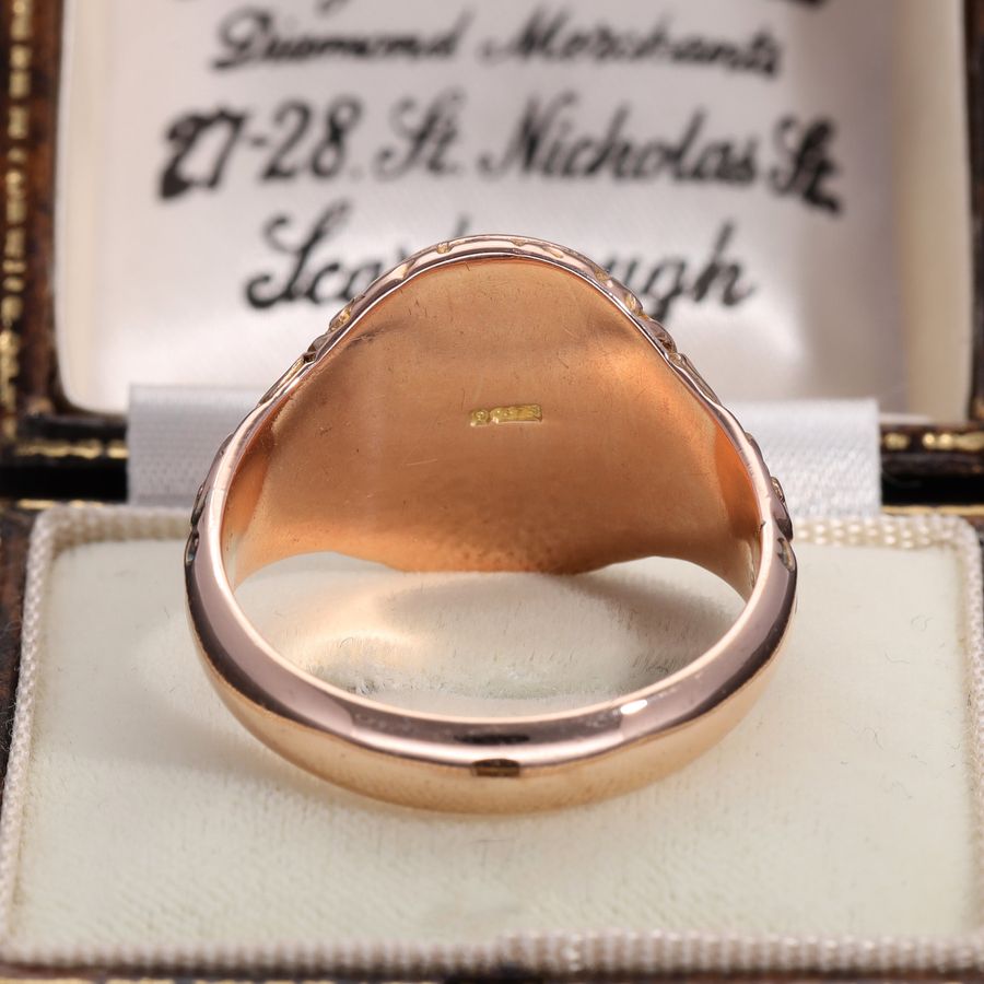 Antique The Antique 1919 Rose Gold Heavy Signet Ring