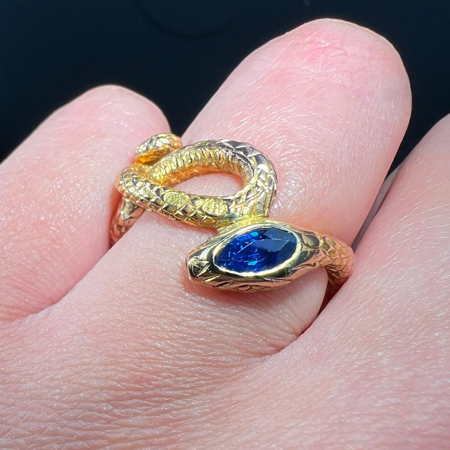 Antique The Antique Coiled Sapphire Snake Ring