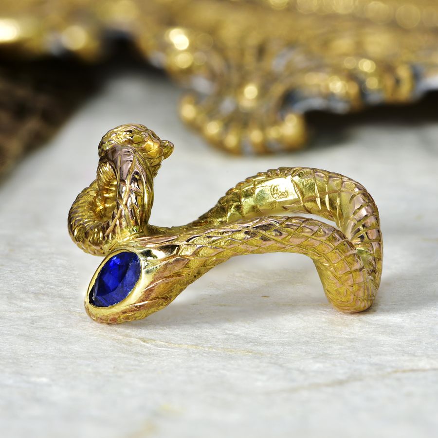 Antique The Antique Coiled Sapphire Snake Ring