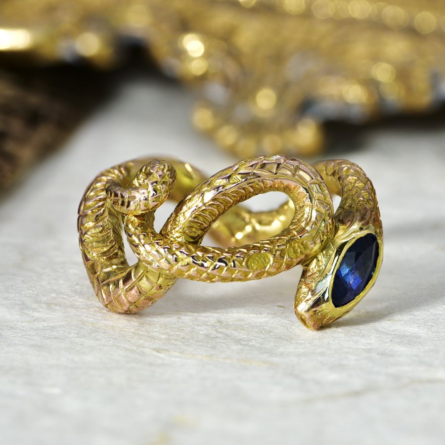 Antique The Antique Coiled Sapphire Snake Ring