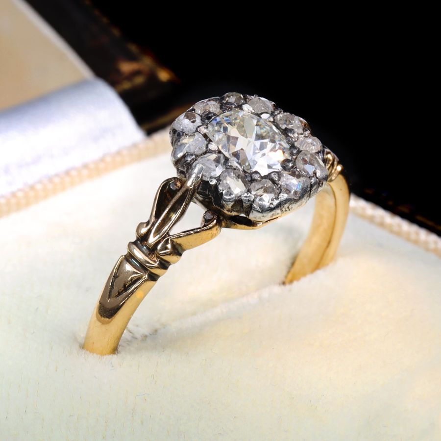 Antique The Antique Georgian Old Cut Diamond Cluster Ring