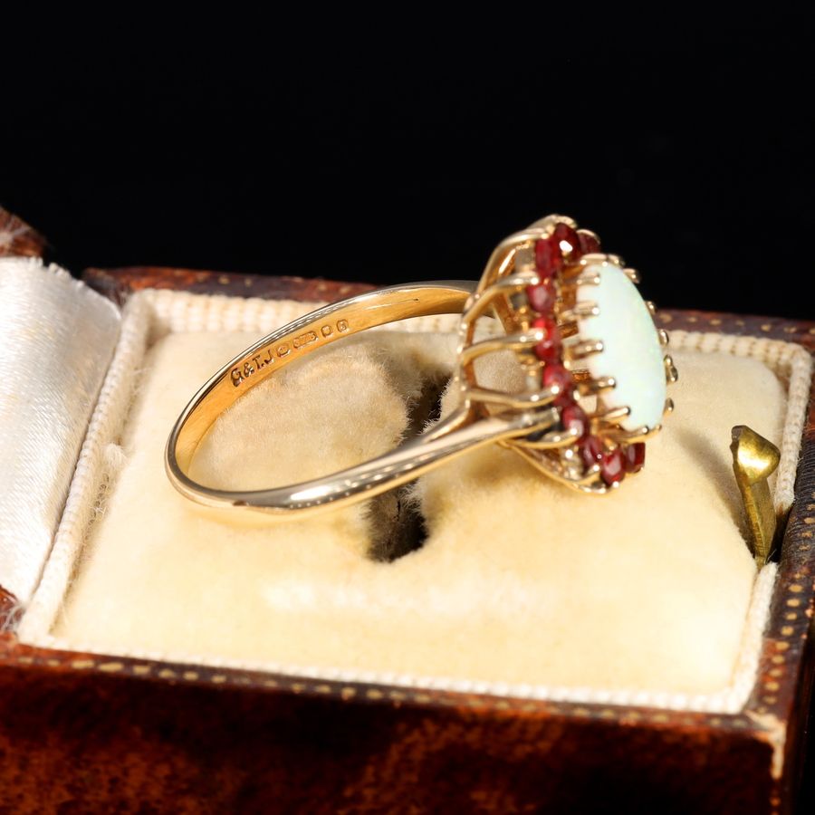 Antique The Vintage 1992 Garnet and Opal Ring