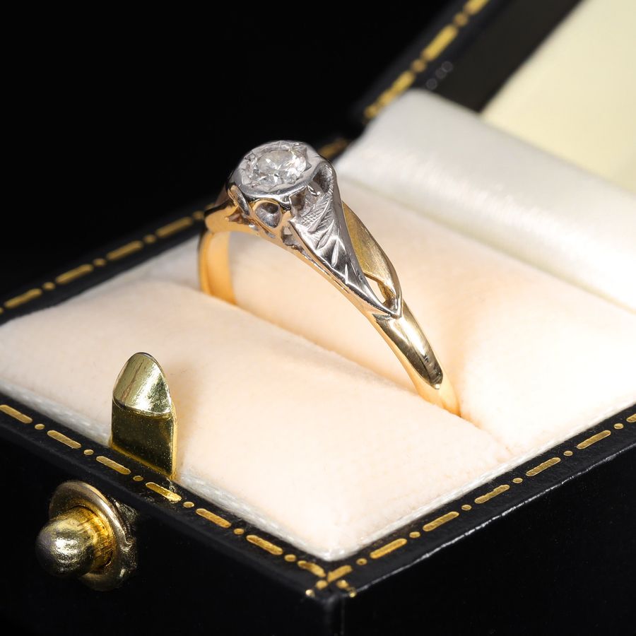 Antique The Vintage Solitaire Brilliant Cut Diamond Twist Ring