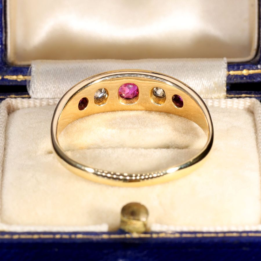 Antique The Antique 1877 Ruby and Old Cut Diamond Classic Ring