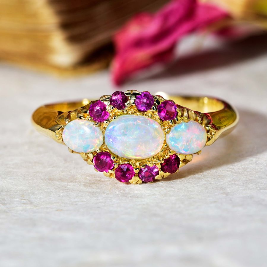 The Antique 1911 Opal and Ruby Magical Ring