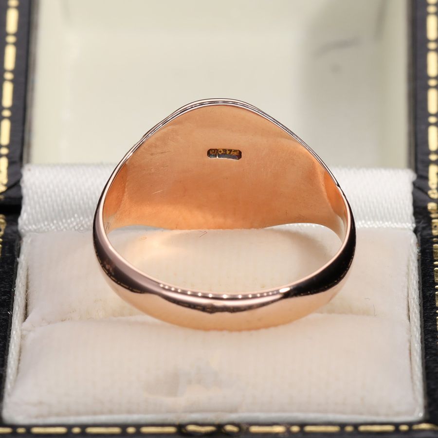 Antique The Antique 1917 Rose Gold Oval Signet Ring