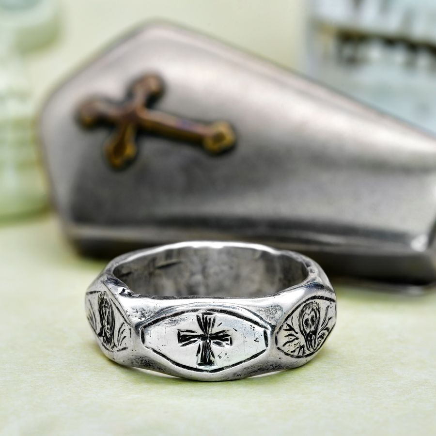 Antique The Antique Georgian Chi Rho Memento Mori Ring