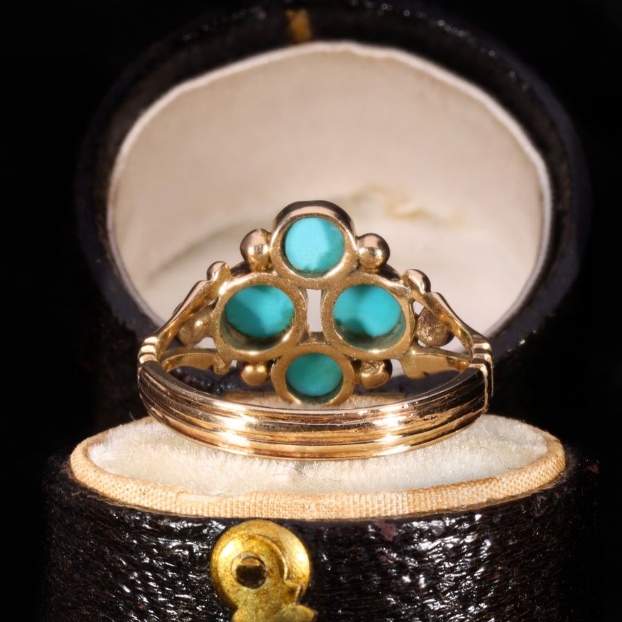 Antique The Antique Victorian Turquoise Cluster Ring