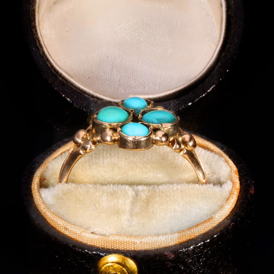 Antique The Antique Victorian Turquoise Cluster Ring