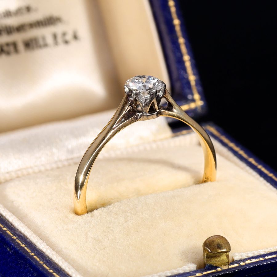 Antique The Vintage Brilliant Cut Diamond Solitaire Ring