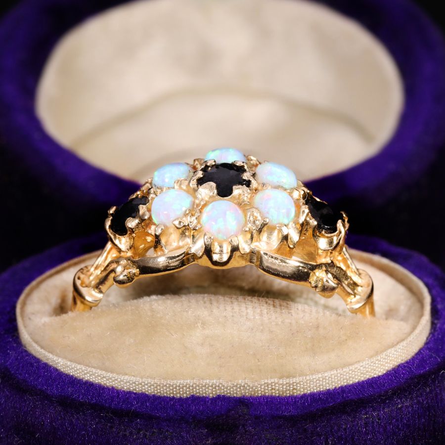 Antique The Vintage Opal and Sapphire Bloom Ring