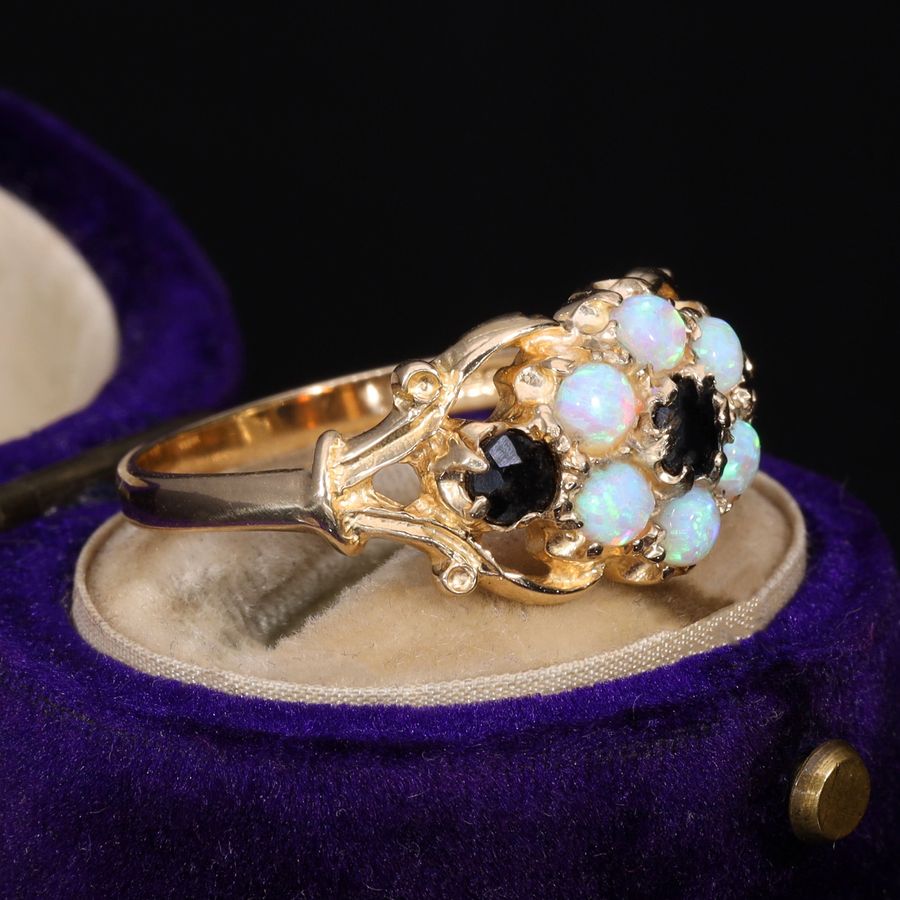 Antique The Vintage Opal and Sapphire Bloom Ring