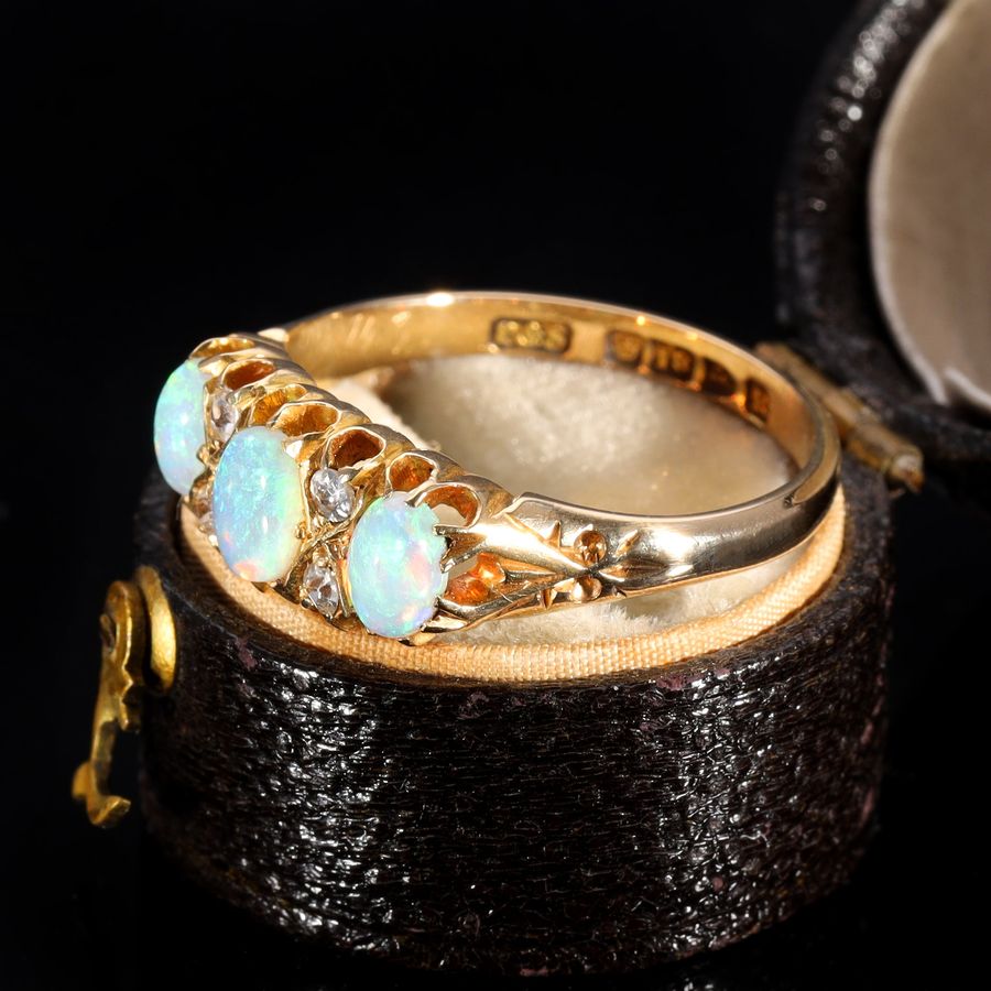 Antique The Antique 1900 Opal and Diamond Mystical Ring