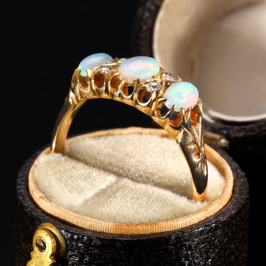 Antique The Antique 1900 Opal and Diamond Mystical Ring