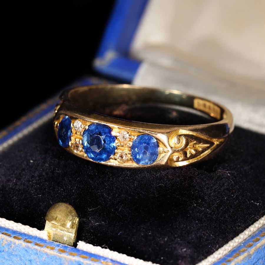 Antique The Antique 1903 Sapphire and Diamond Romance Ring