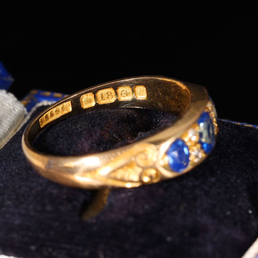 Antique The Antique 1903 Sapphire and Diamond Romance Ring