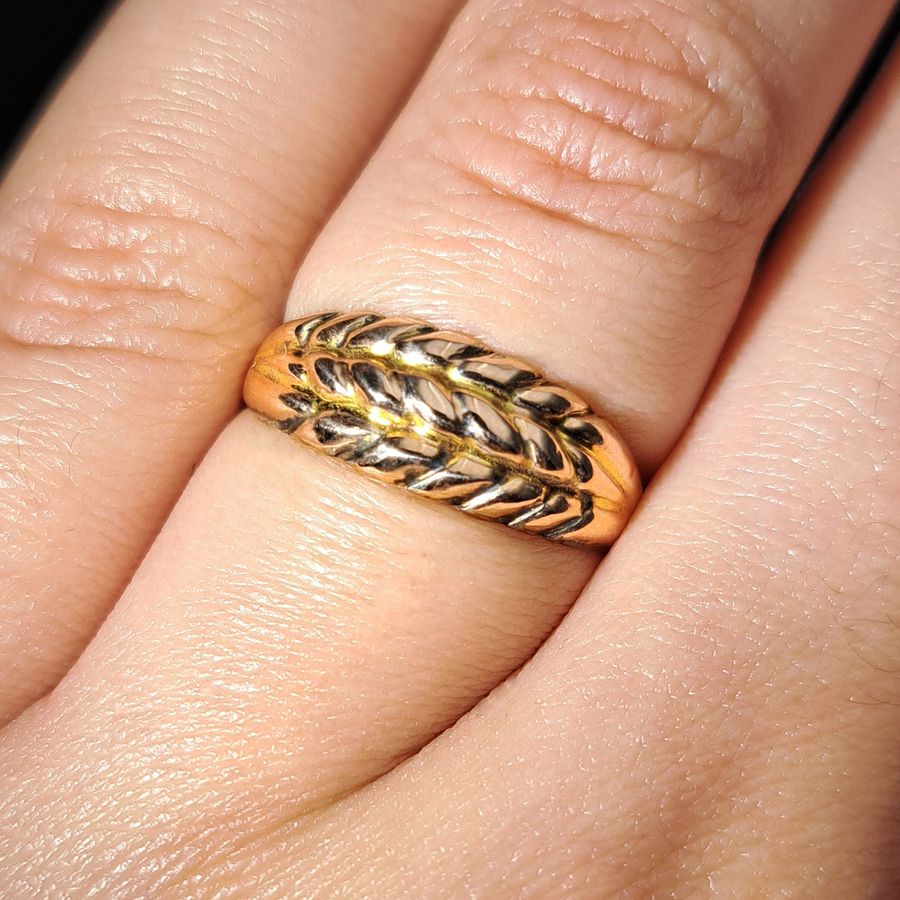 Antique The Antique Victorian 1898 9ct Gold Rope Ring