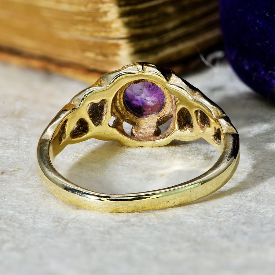 Antique The Vintage 1975 Amethyst Filigree Ring