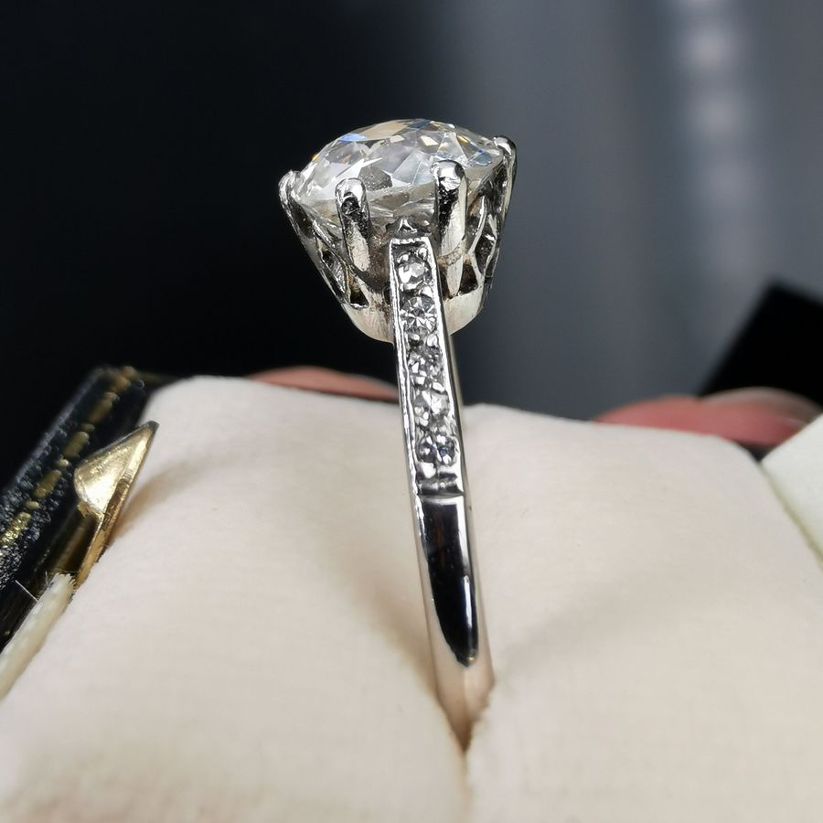 Antique The Antique Art Deco Era Old Mine Cut Diamond Ring