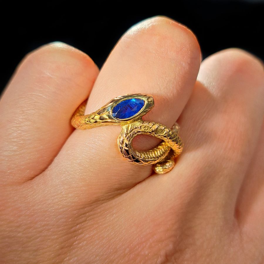 Antique The Antique Coiled Sapphire Snake Ring