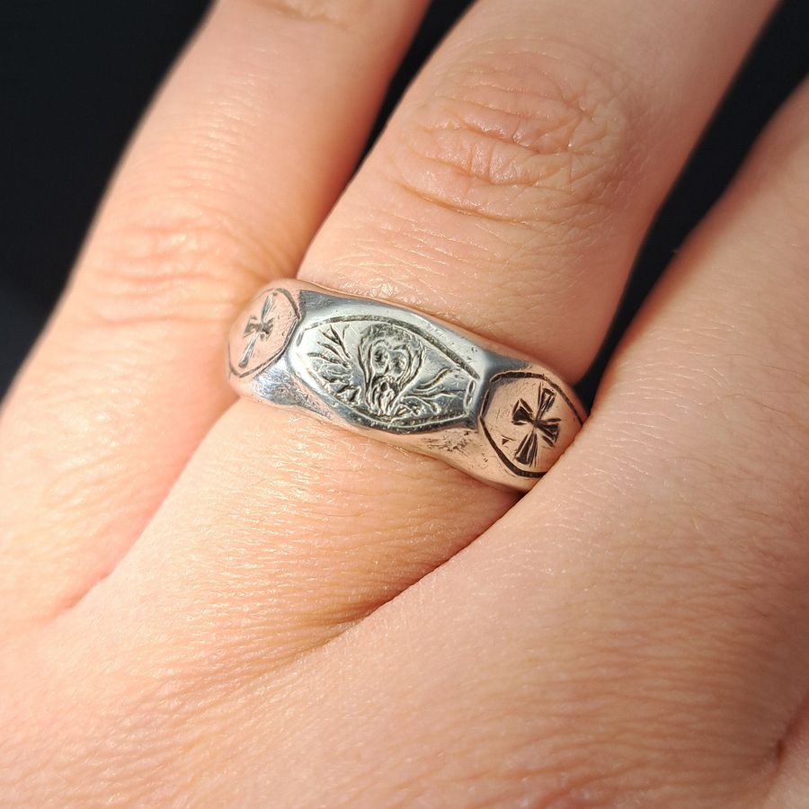 Antique The Antique Georgian Chi Rho Memento Mori Ring