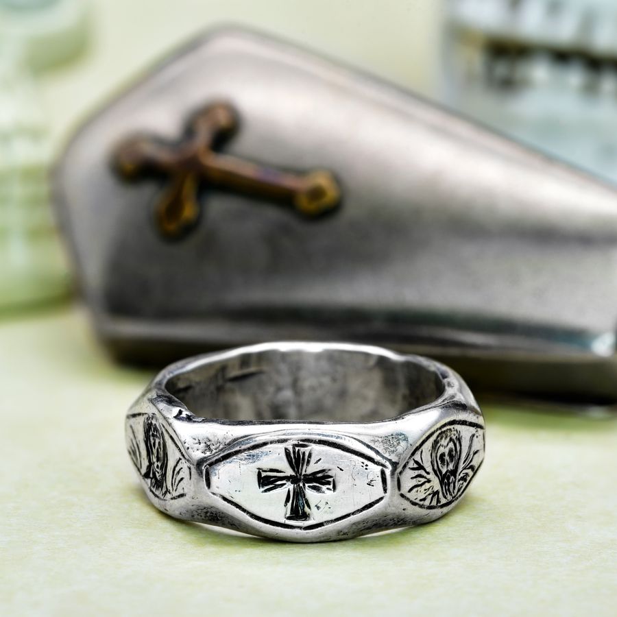 Antique The Antique Georgian Chi Rho Memento Mori Ring