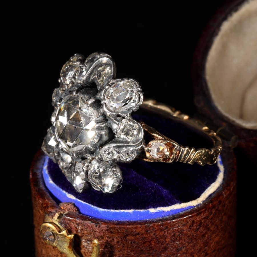 Antique The Antique Georgian Rose Cut Diamond Baroque Ring