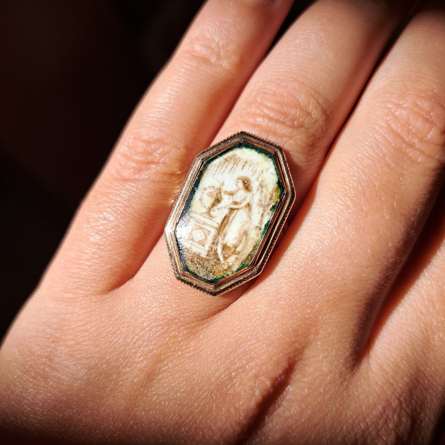 Antique The Antique Georgian Urn and Willow Mourning Ring