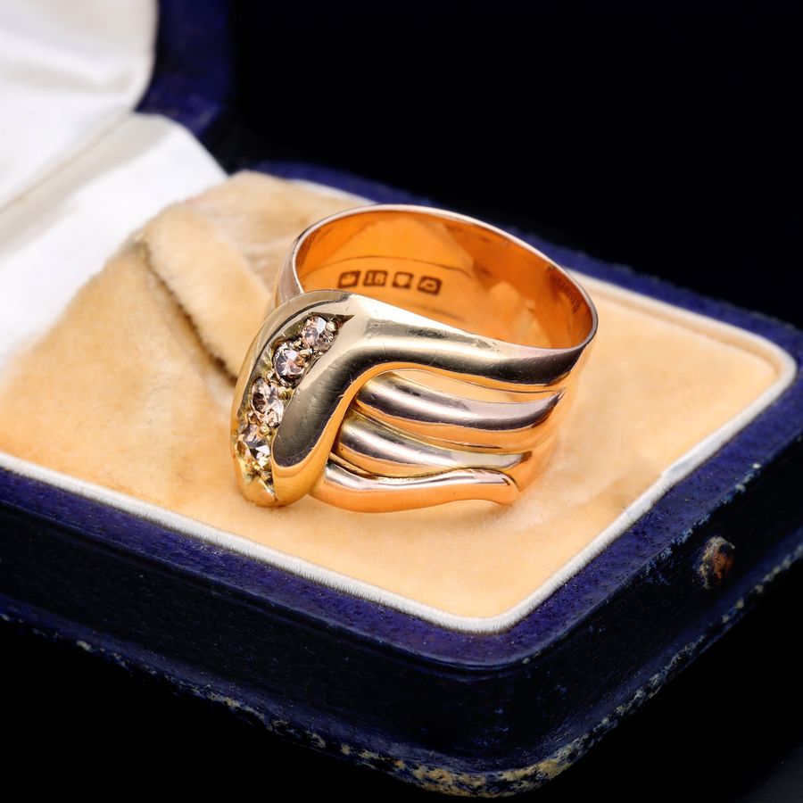 Antique The Antique Victorian Champagne Diamond Snake Ring