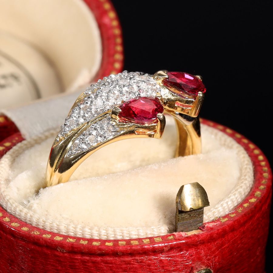 Antique The Vintage Ruby and Diamond Claw Ring