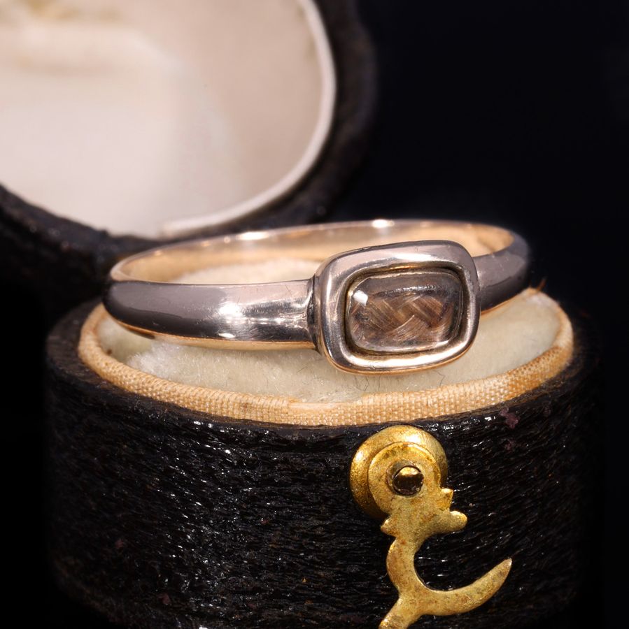 Antique The Antique Georgian Hairwork Mourning Ring