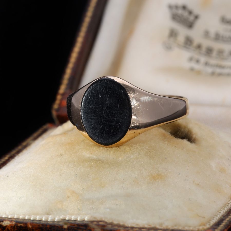 Antique The Vintage Onyx Signet Classic Ring