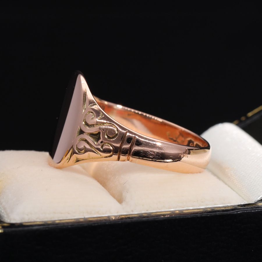 Antique The Antique 1917 Rose Gold Oval Signet Ring