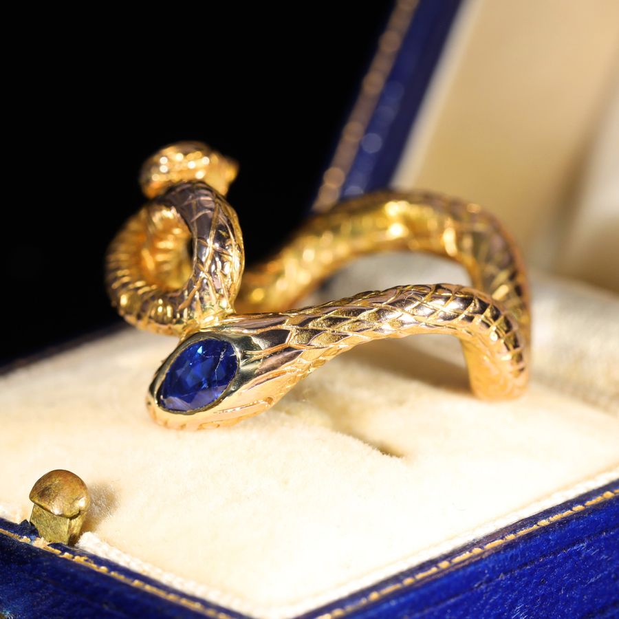 Antique The Antique Coiled Sapphire Snake Ring